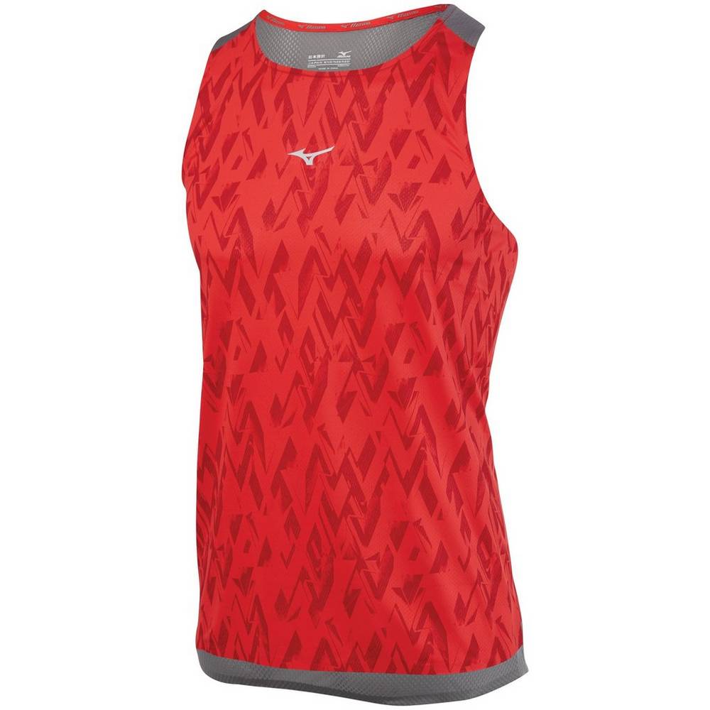 Mizuno Men's Elite Aero Running Tank Top Red (421650-QVA)